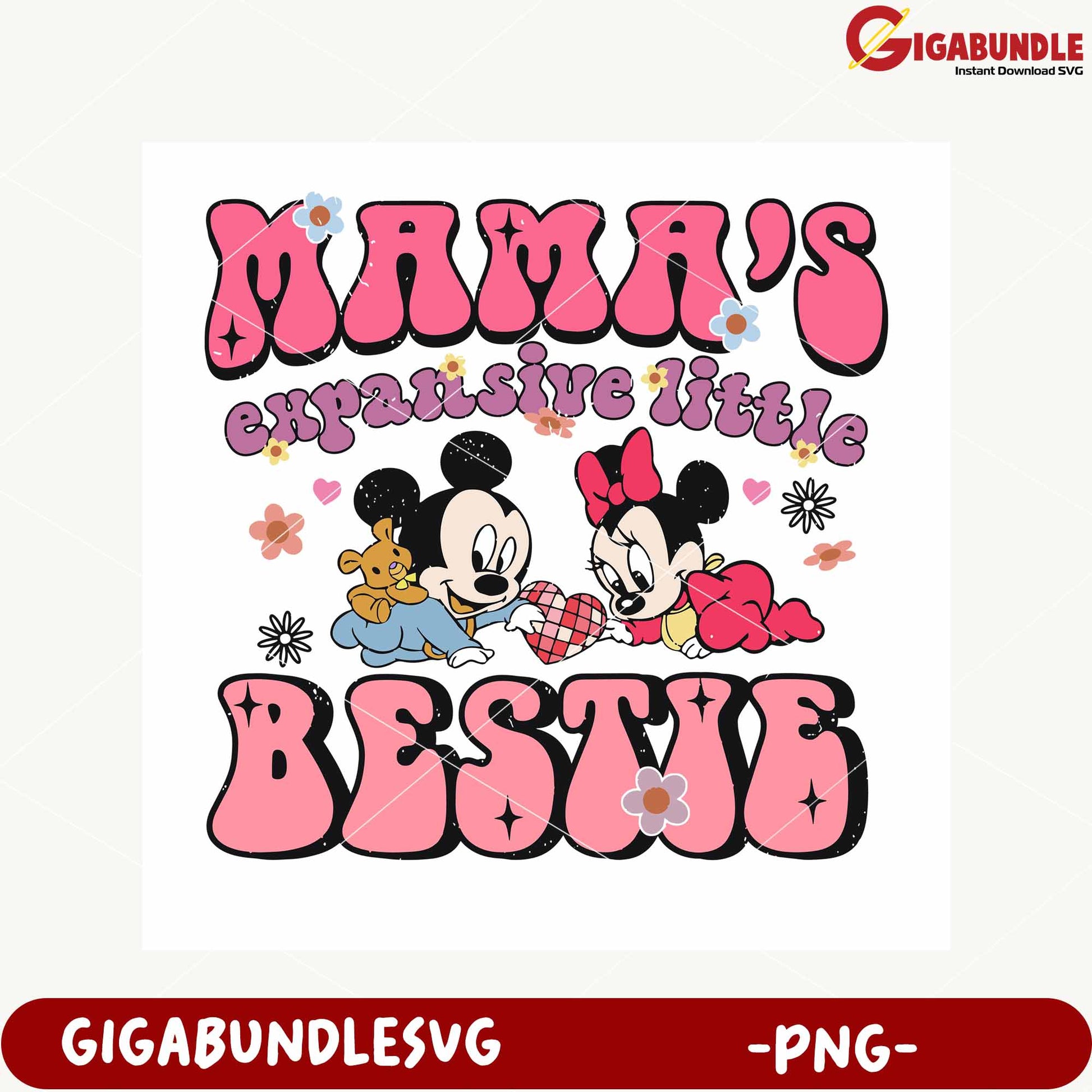 Mama's Expansive Little Bestie Cute PNG Design Download