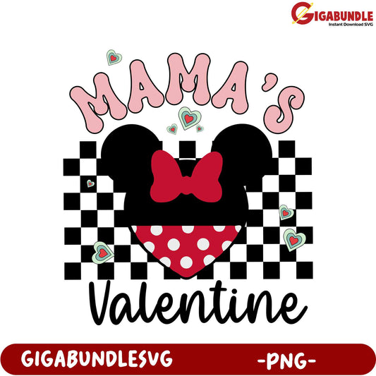 Mama's Valentine PNG Design with Cute Mickey Mouse Theme for Crafts