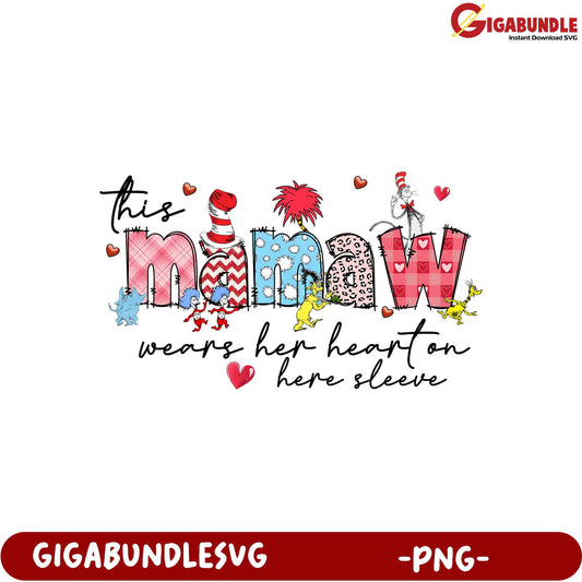 Mamaw SVG PNG Cat in the Hat Design