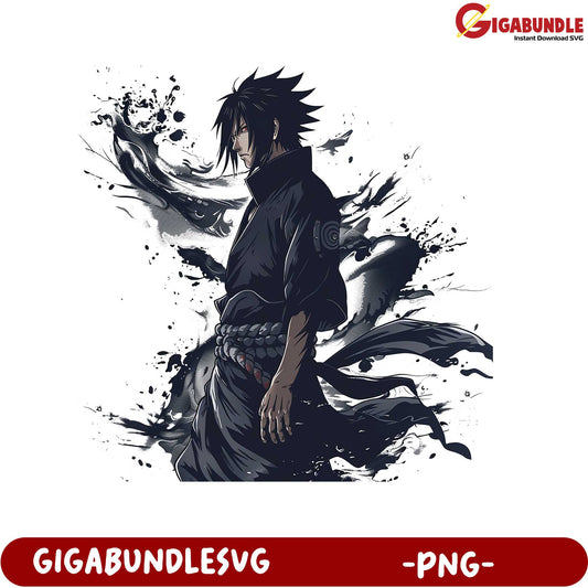 Manga Character Silhouette Art Print PNG Downloadable Image