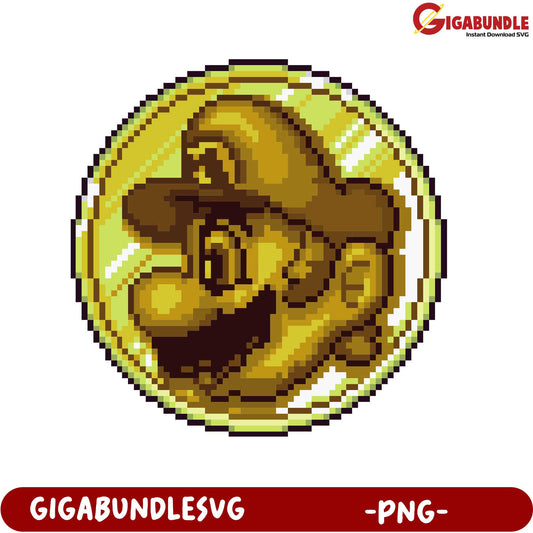 Mario Coin PNG Retro Game Art for Fans and Collectors