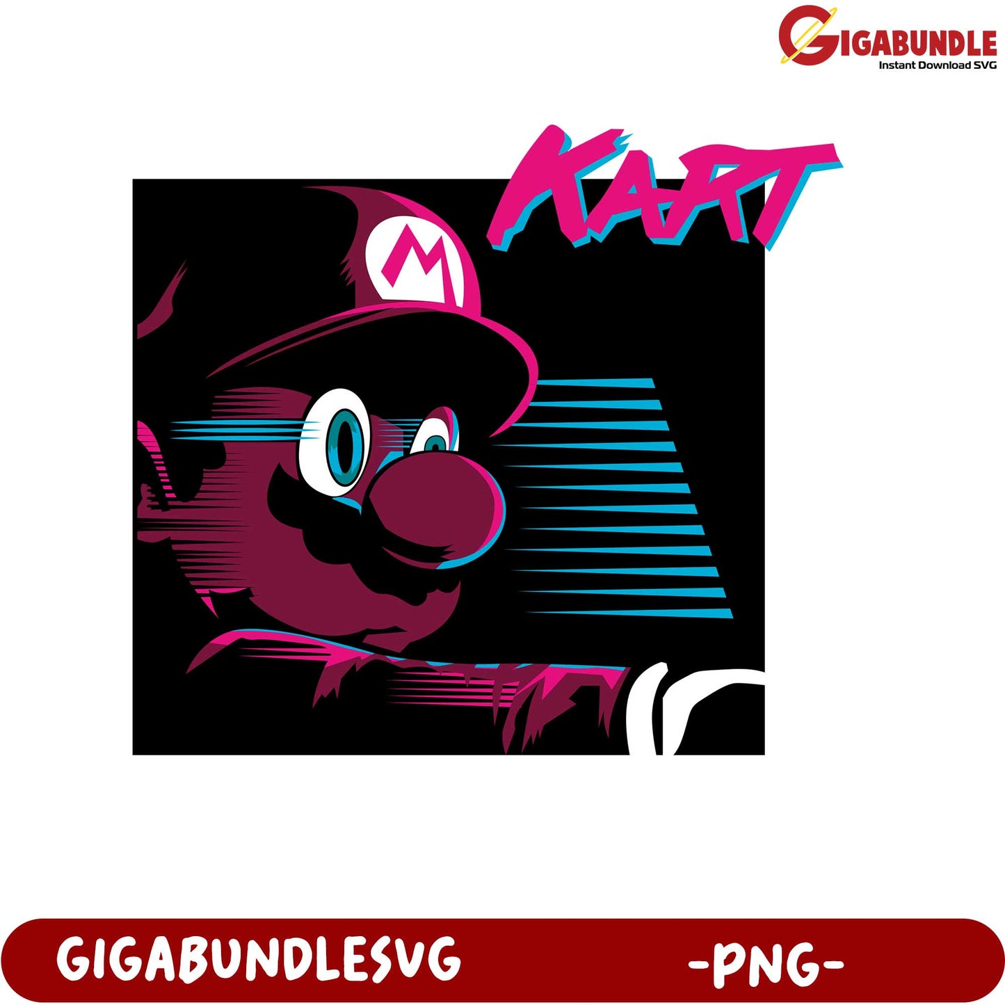 Mario Kart Retro Style PNG Downloadable Product Graphic