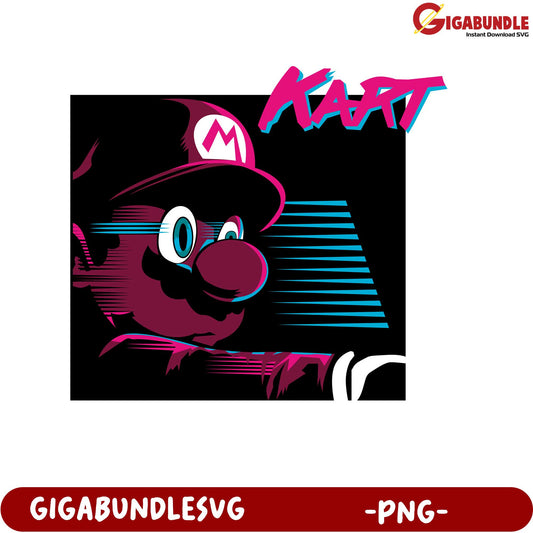 Mario Kart Retro Style PNG Downloadable Product Graphic