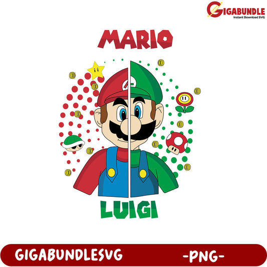 Mario and Luigi Character Poster PNG Download for Fans