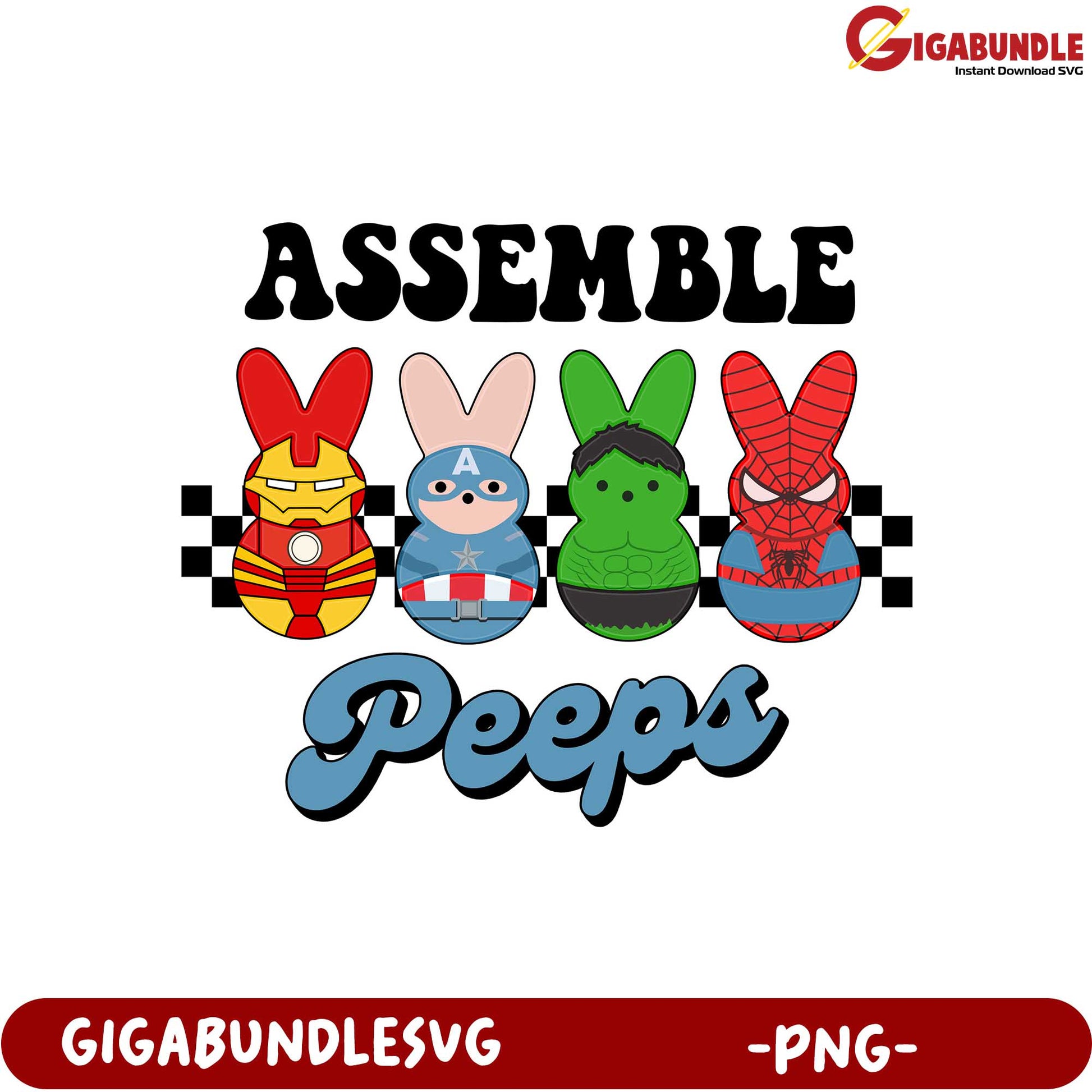Marvel-Inspired Assemble Peeps PNG Graphic for Crafts