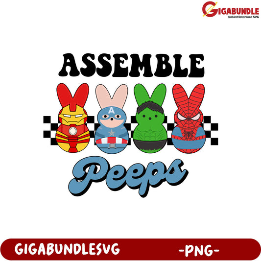 Marvel-Inspired Assemble Peeps PNG Graphic for Crafts