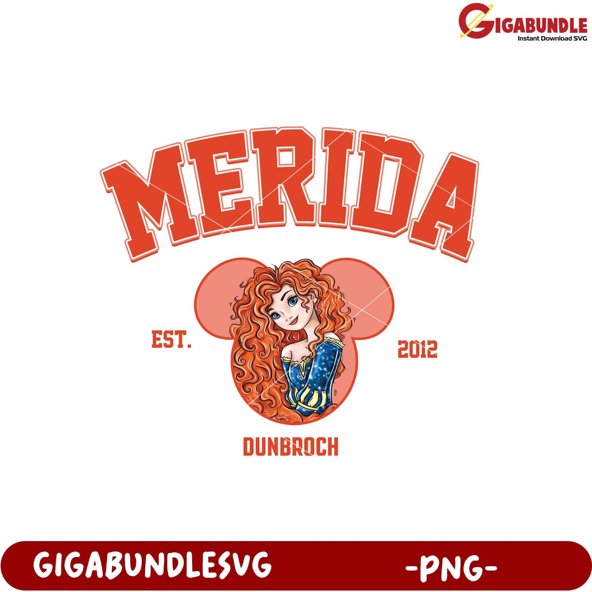Merida Graphic Design Dunbroch Vintage PNG Image Download