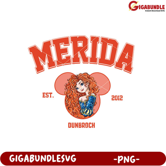 Merida Graphic Design Dunbroch Vintage PNG Image Download