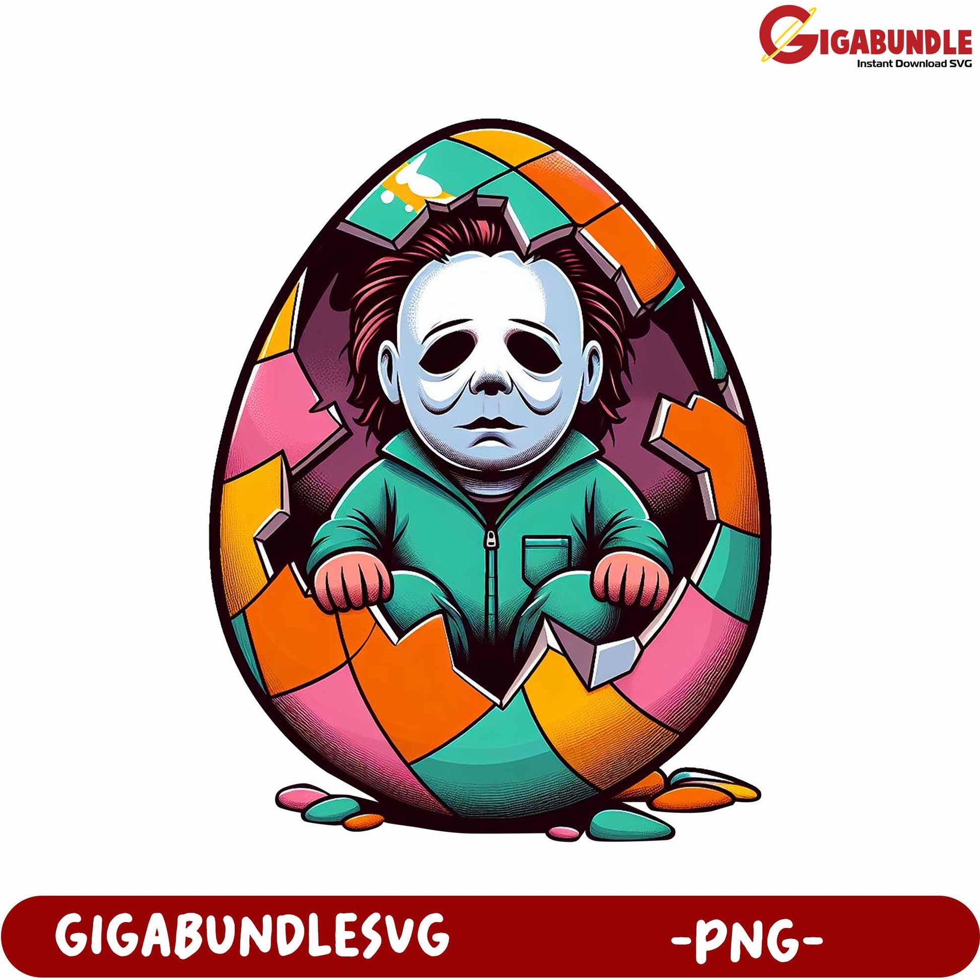 Michael Myers Halloween Egg Design  Unique PNG Art Download