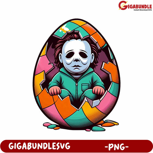 Michael Myers Halloween Egg Design  Unique PNG Art Download