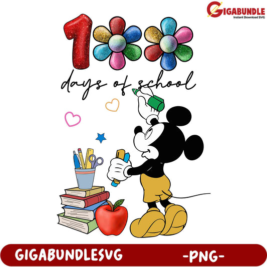 Mickey Mouse 100 Days of School PNG