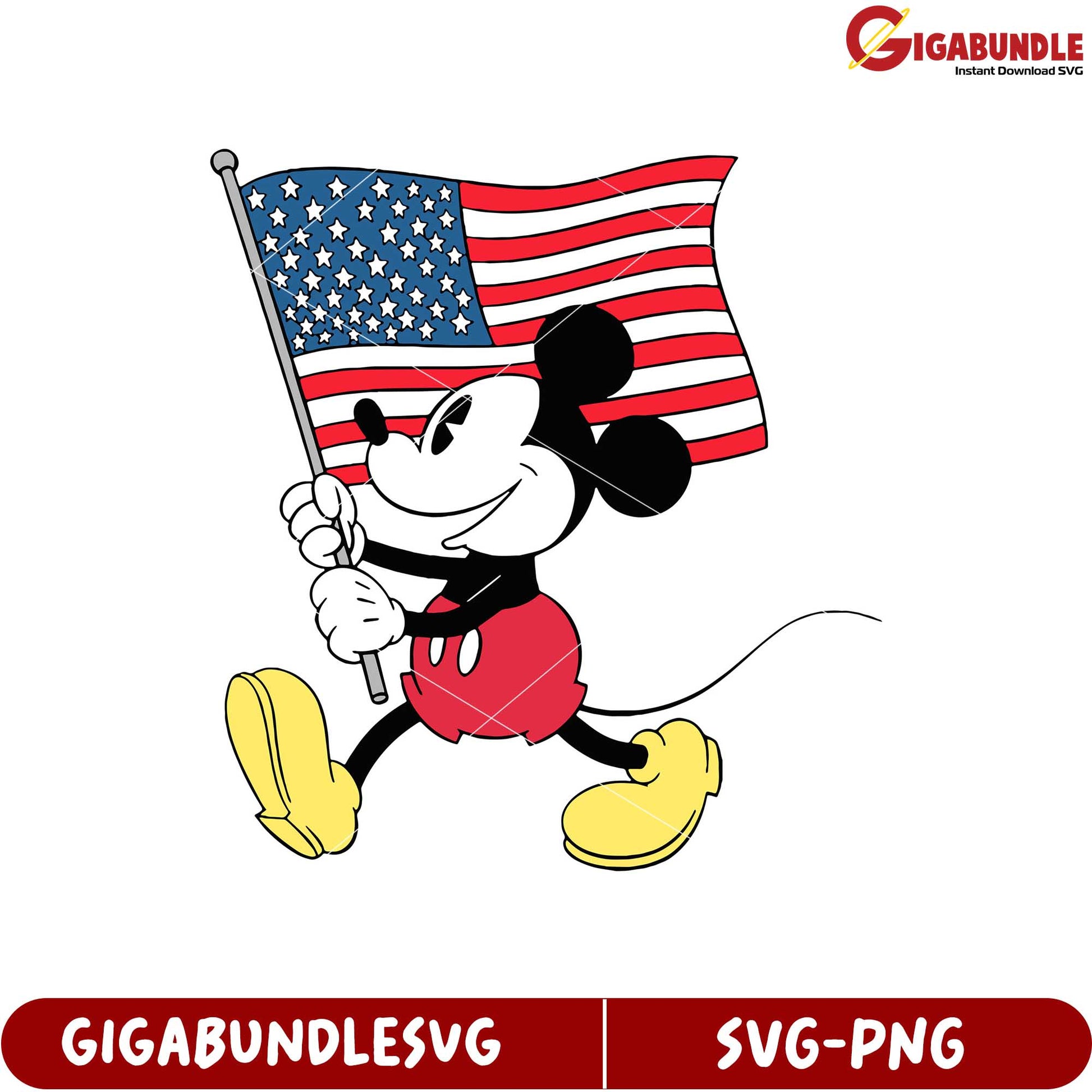 Mickey Mouse American Flag SVG Artwork Download for Crafts and Prints