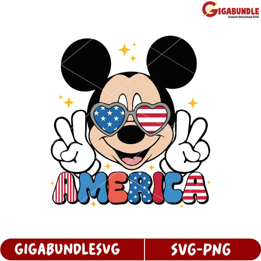 Mickey Mouse American Theme SVG Design for Crafts and Apparel Project