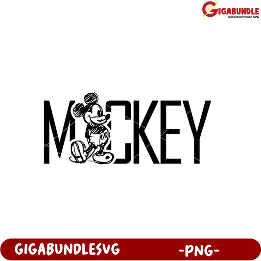 Mickey Mouse Artistic Illustration PNG Digital Download