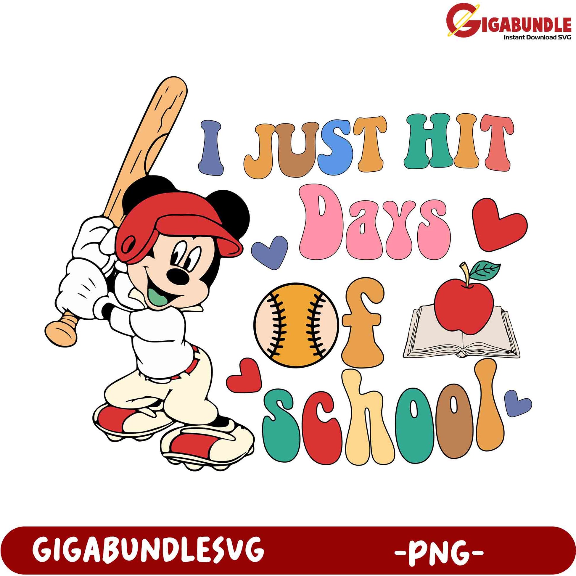 Mickey Mouse Back to School PNG SVG