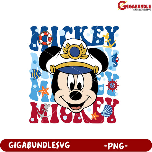 Mickey Mouse Captain Theme PNG Graphic Design File