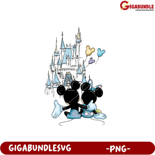 Mickey Mouse Castle Friends PNG Image Artwork Download