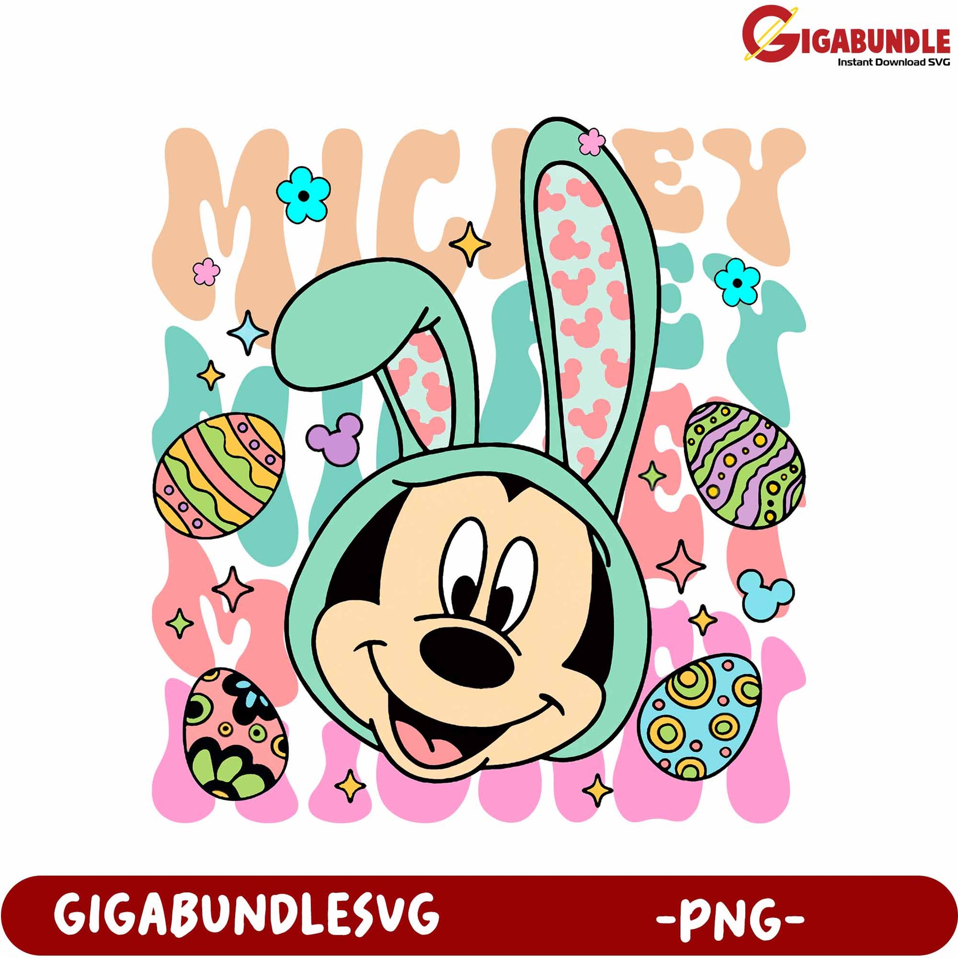 Mickey Mouse Easter Bunny PNG Design for Festive Celebrations