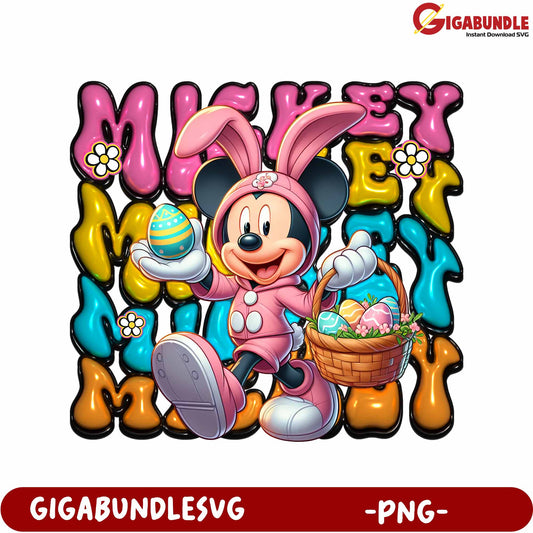 Mickey Mouse Easter Bunny PNG Graphic for Fun Designs