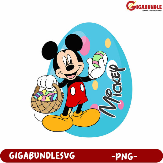Mickey Mouse Easter Egg Basket PNG Graphic Design Download