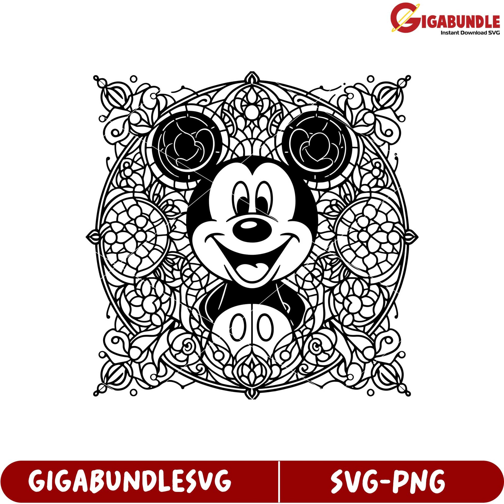 Mickey Mouse Floral Design SVG for Crafting and DIY Projects