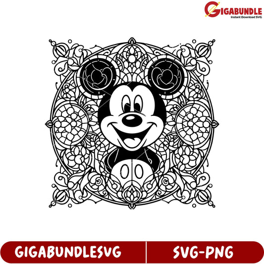 Mickey Mouse Floral Design SVG for Crafting and DIY Projects