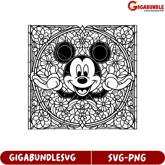 Mickey Mouse Floral SVG Art for Creative Crafts and Designs Download