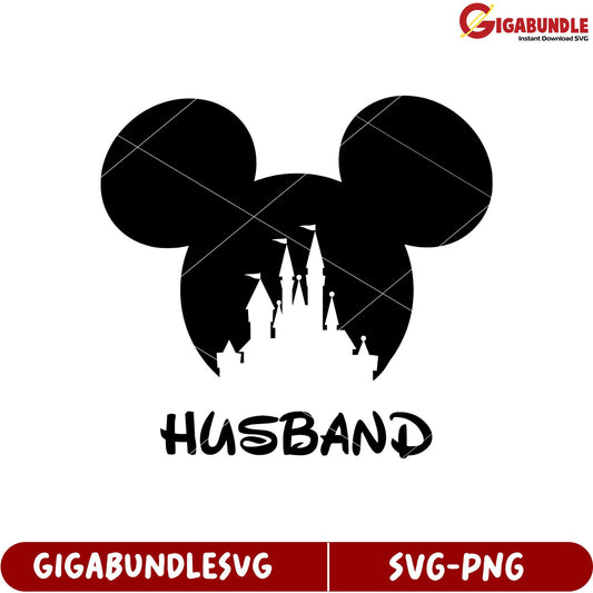 Mickey Mouse Husband Silhouette SVG Design for Creative Projects