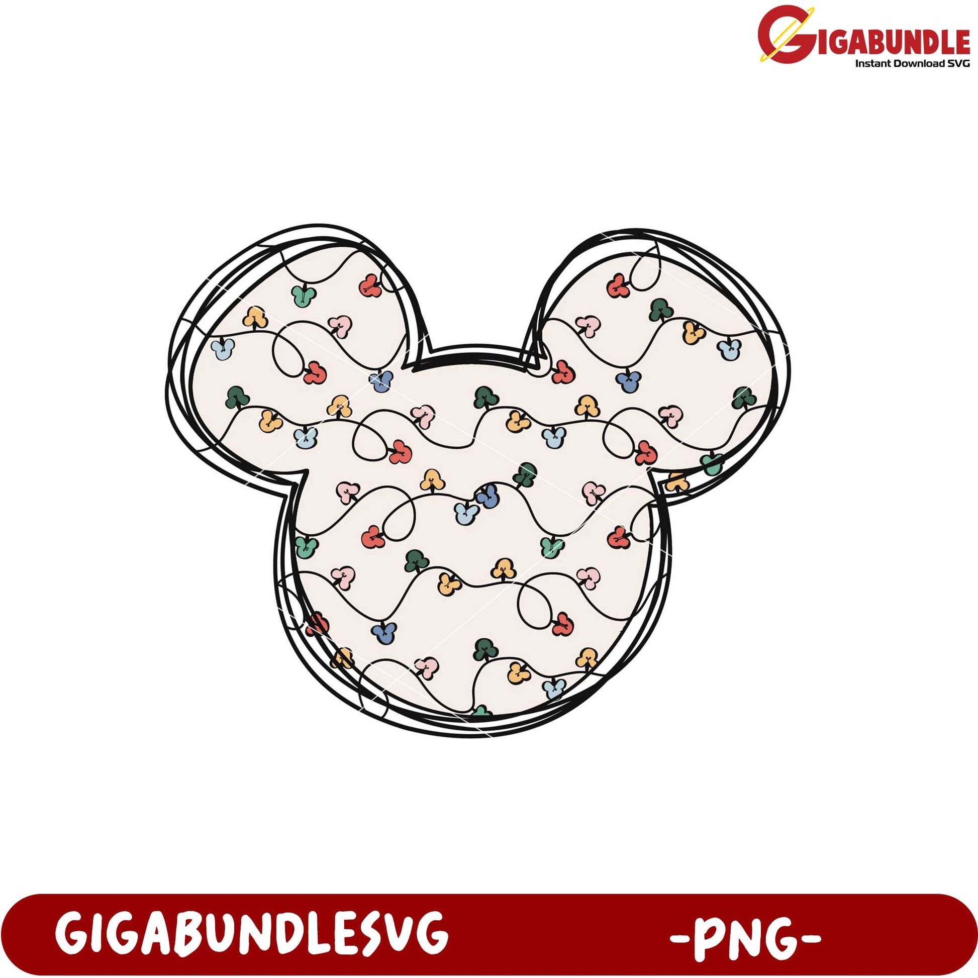 Mickey Mouse Inspired Floral PNG Product Design Download