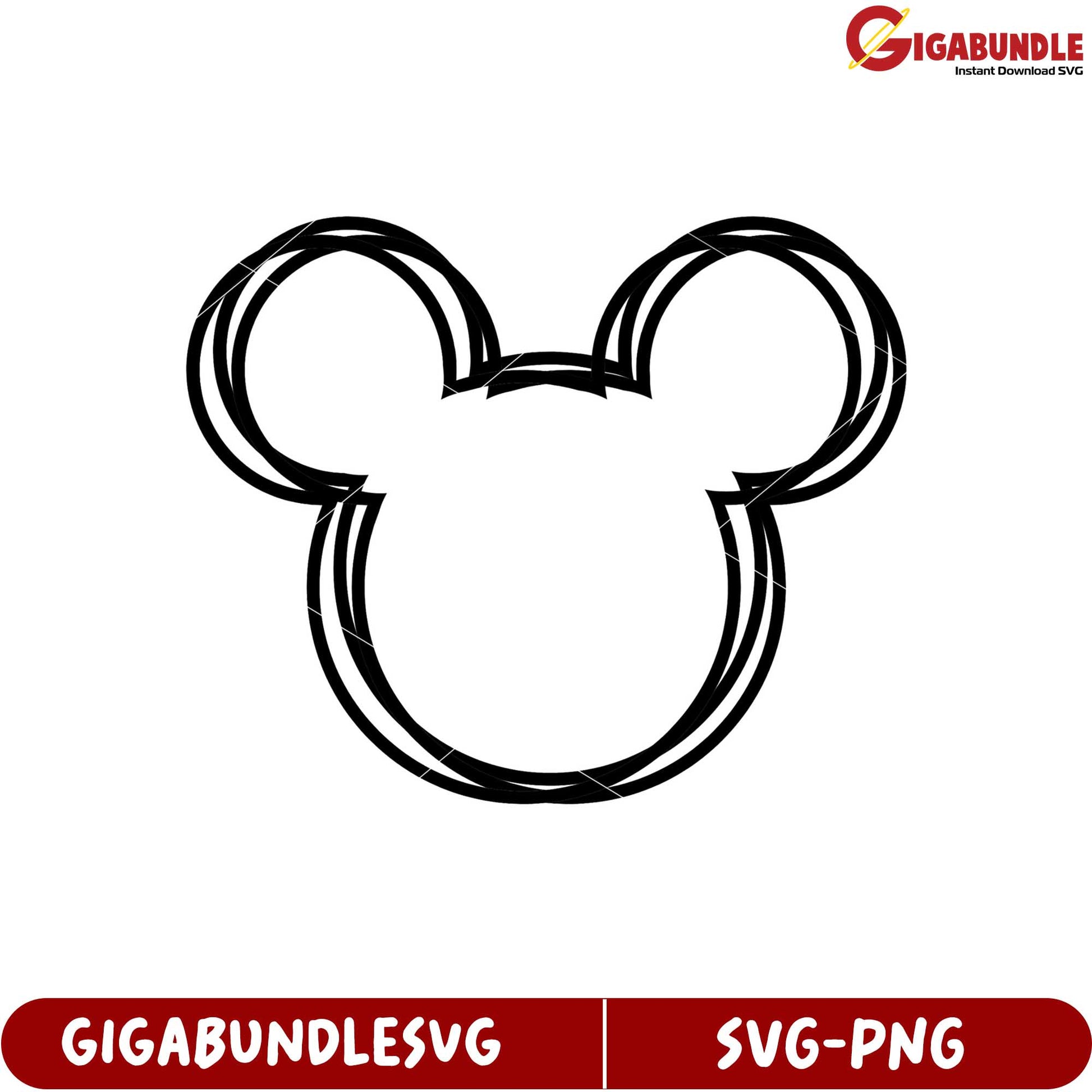 Mickey Mouse Outline SVG File for Crafting and Design Projects