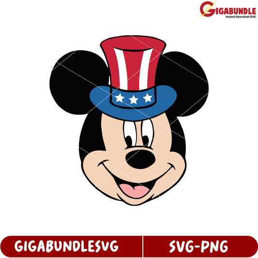 Mickey Mouse Patriotic Hat SVG Design for Creative Projects and Crafts