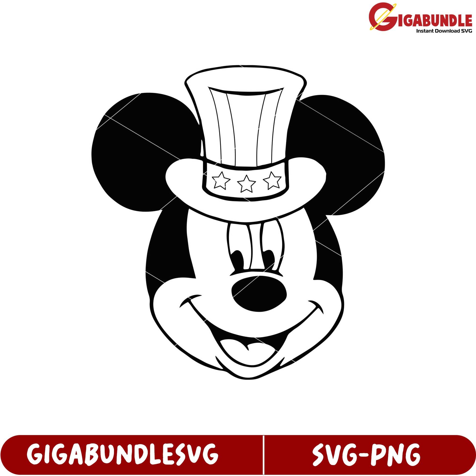 Mickey Mouse SVG Product Silhouette with Hat Design for Crafts