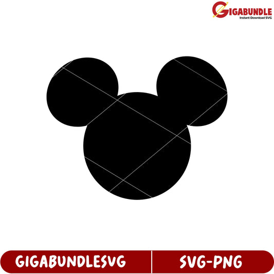 Mickey Mouse Silhouette Design SVG File for Creative Projects Download