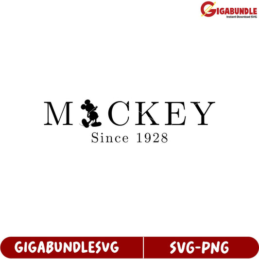 Mickey Mouse Vintage Logo Design SVG Format for Creative Projects