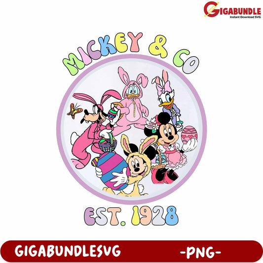 Mickey & Co. Colorful Characters Design - PNG Format Download