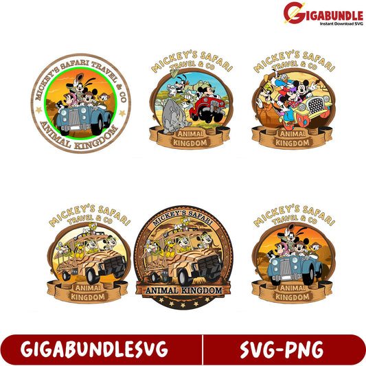 Mickey's Safari Travel Co. SVG Bundle  Animal Kingdom Designs