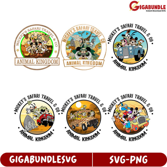 Mickey's Safari Travel SVG Bundle Fun Animal Kingdom Designs