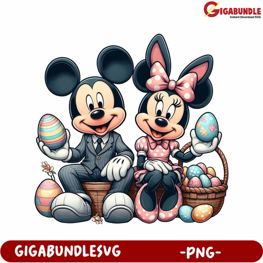 Mickey and Minnie Easter PNG Design for Fun Celebrations