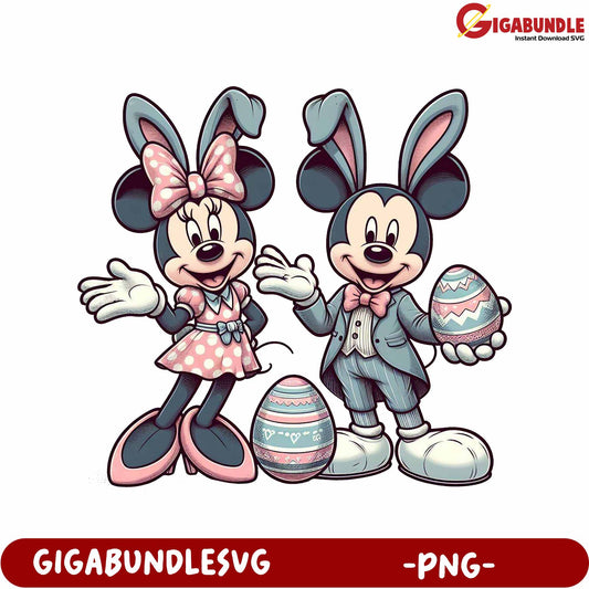 Mickey and Minnie Mouse Easter PNG Artwork for Celebrations