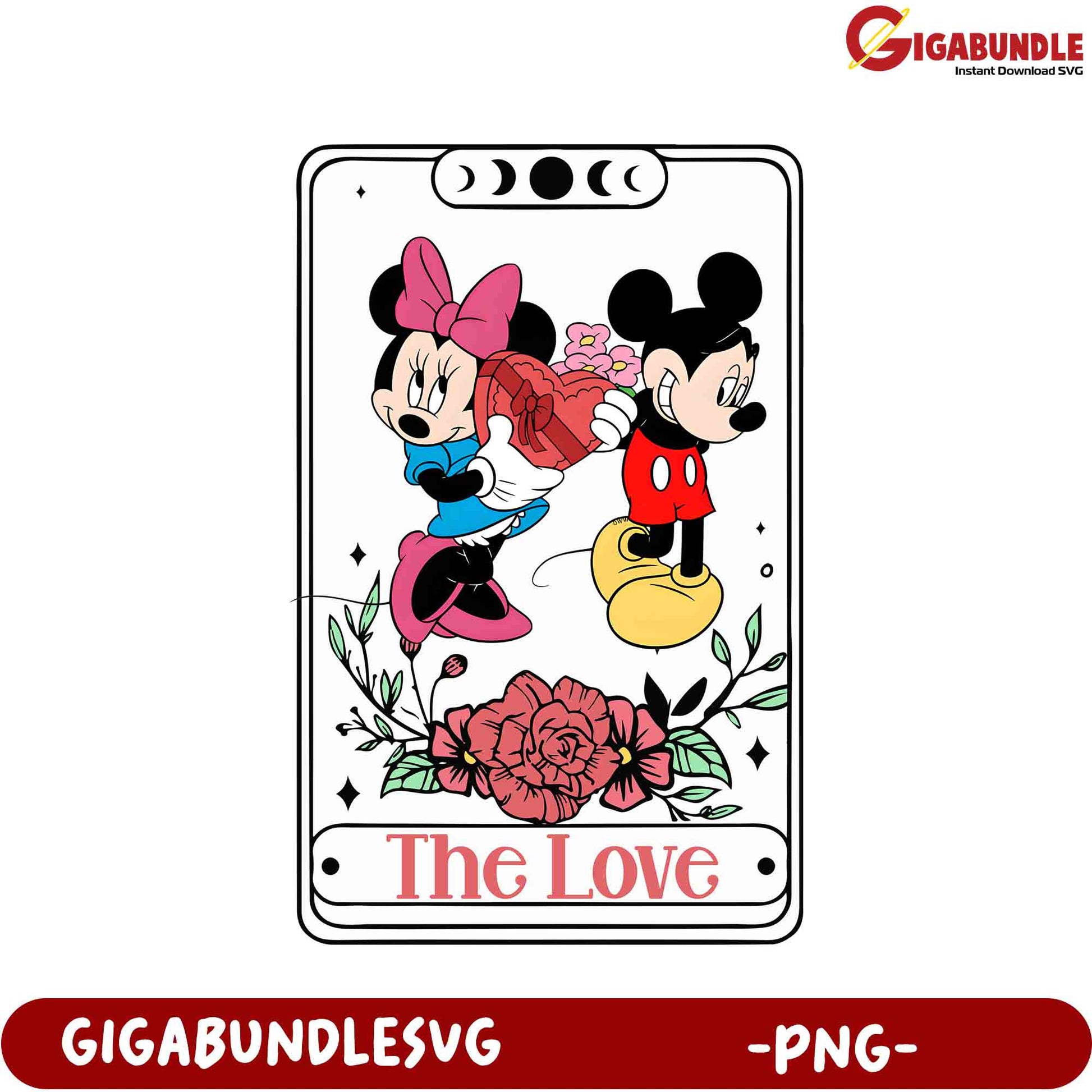 Mickey and Minnie Mouse Love PNG Design for Valentine's Day Gifts