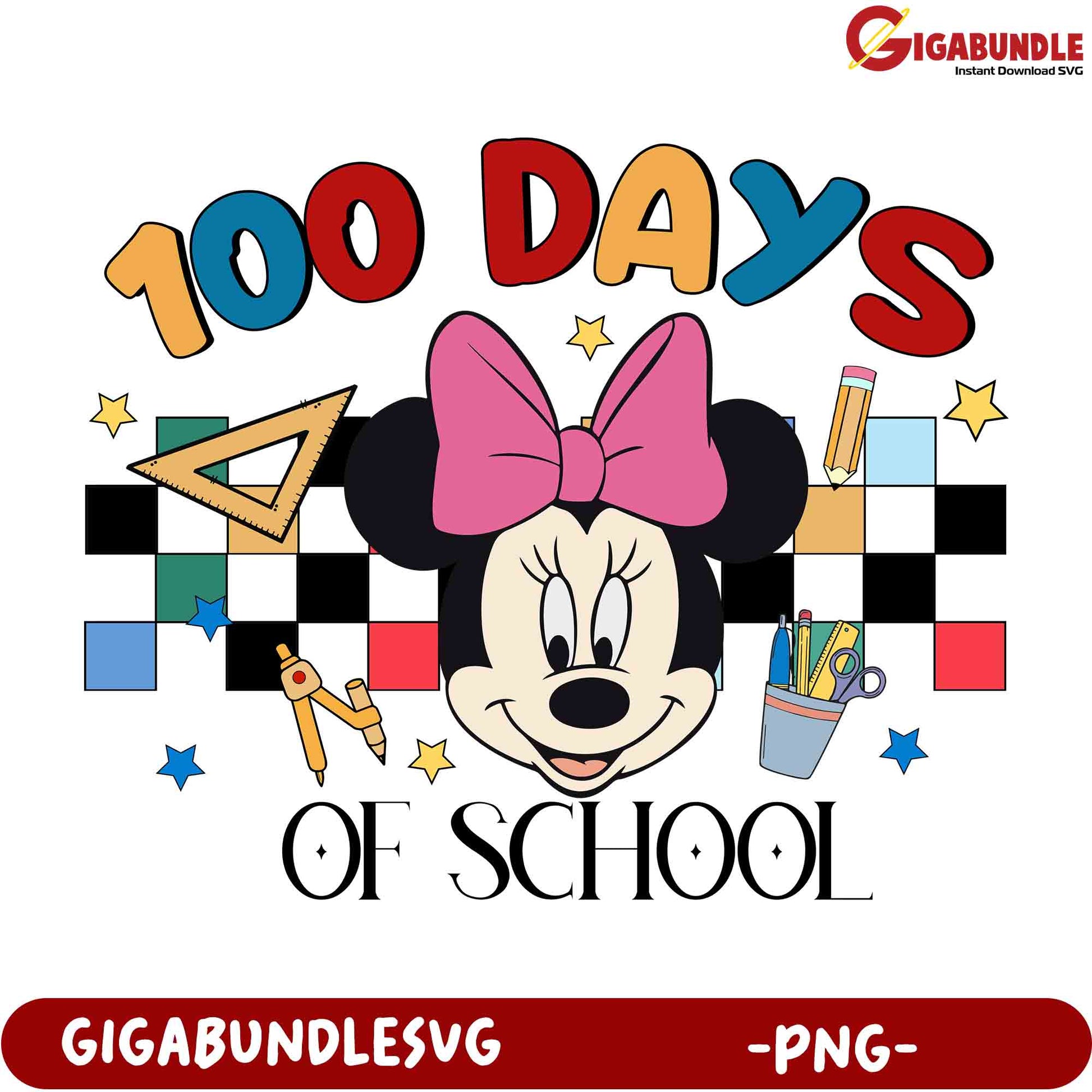 Minnie Mouse 100 Days of School PNG