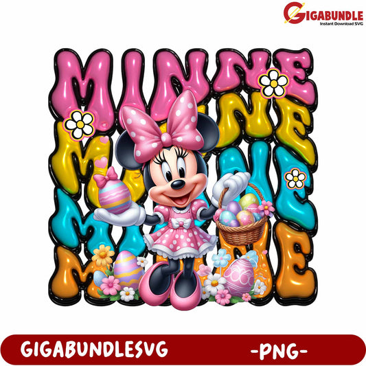 Minnie Mouse Colorful Easter PNG Design for Crafting Fun