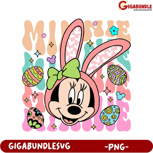 Minnie Mouse Easter Bunny PNG Graphic for Fun Crafting