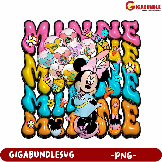 Minnie Mouse Easter Vibes PNG Design for Celebrations and Crafts