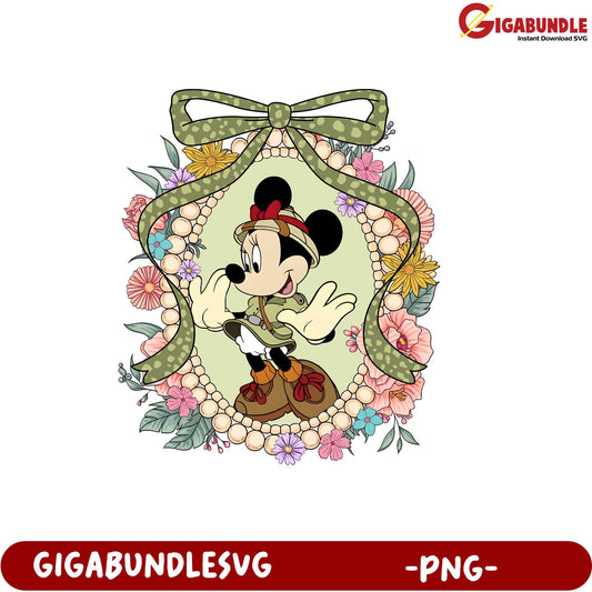 Minnie Mouse Floral Design PNG for Creative Projects and Crafts