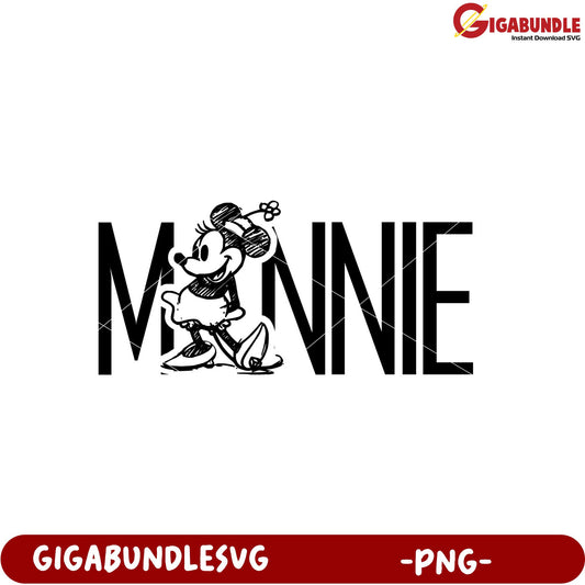Minnie Mouse Graphic Design PNG Product Downloadable File