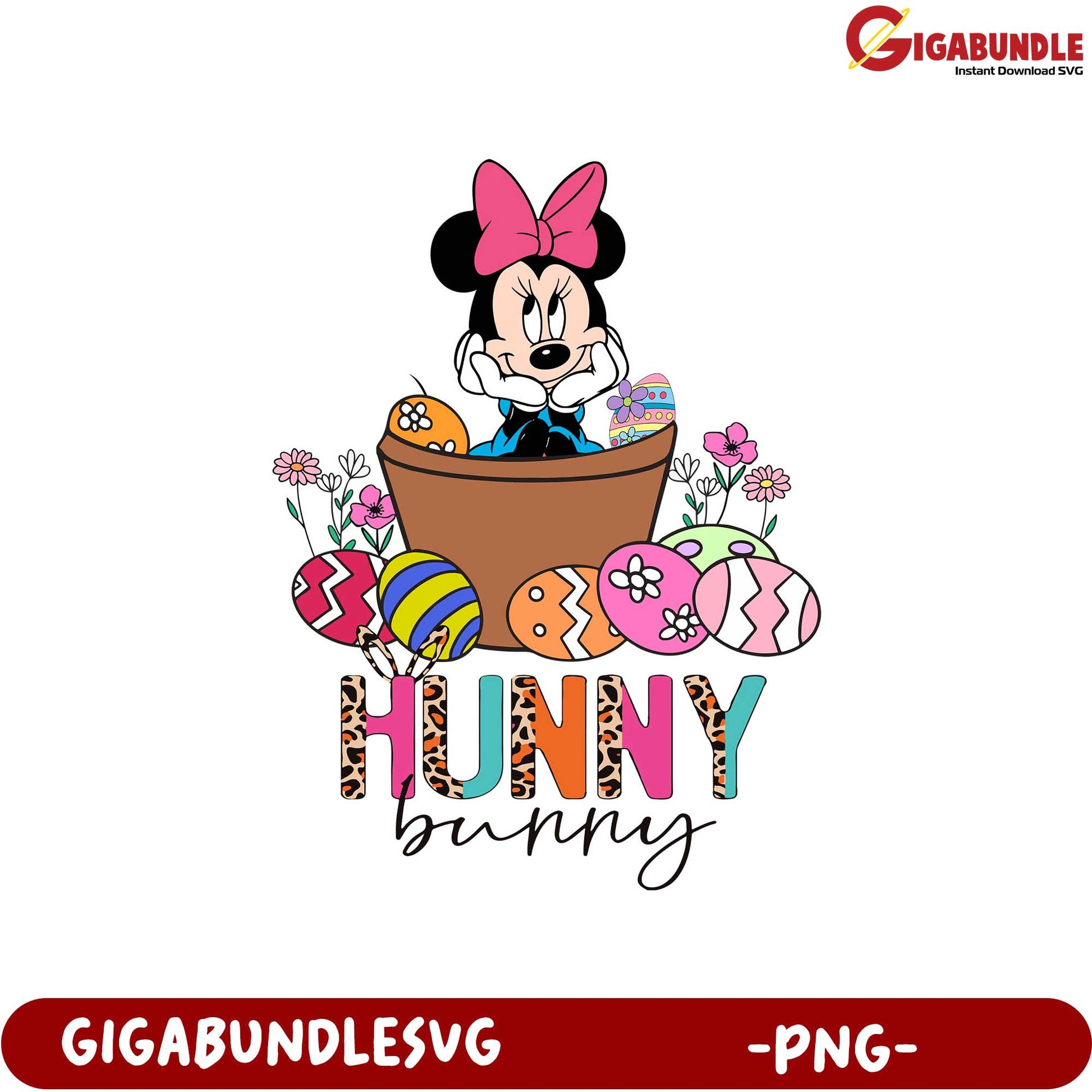 Minnie Mouse Hunny Bunny Easter PNG Clipart for Crafting