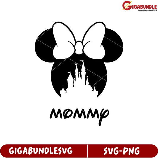 Minnie Mouse Inspired Castle Bow Design for Mom SVG Digital Download