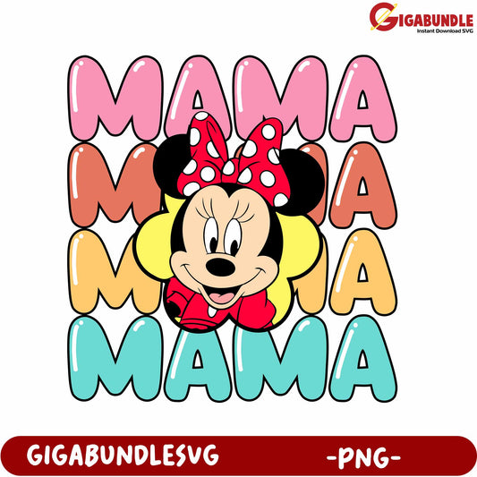 Minnie Mouse Mama Design Graphic PNG for Creative Projects