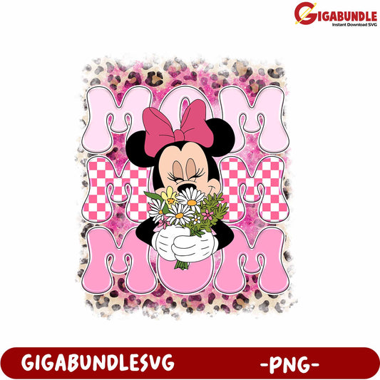 Minnie Mouse Mom Floral Design PNG for Mothers Day Crafts